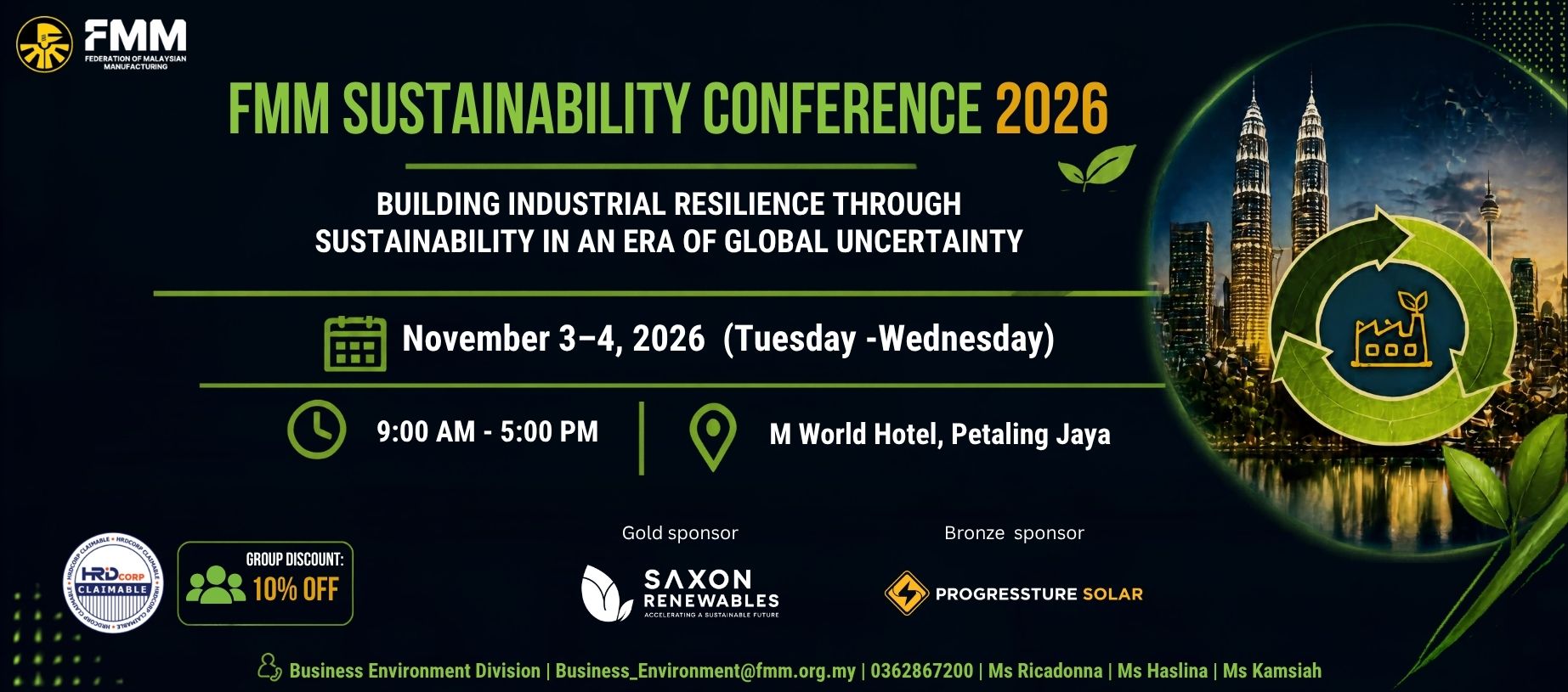 FMM Sustainability Conference (3 Nov 2026) 