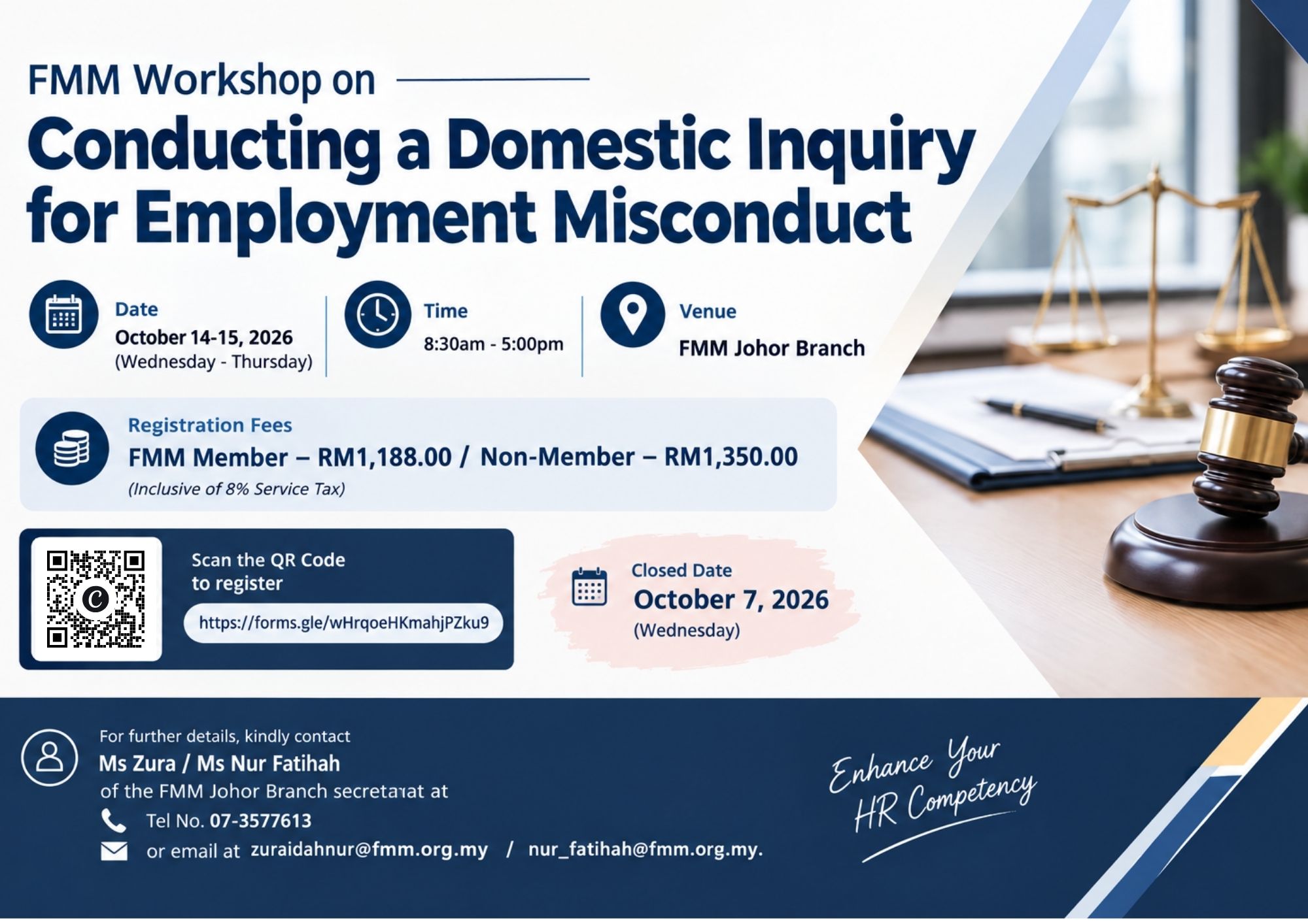 FMM WORKSHOP ON CONDUCTING A DOMESTIC INQUIRY FOR EMPLOYMENT MISCONDUCTS