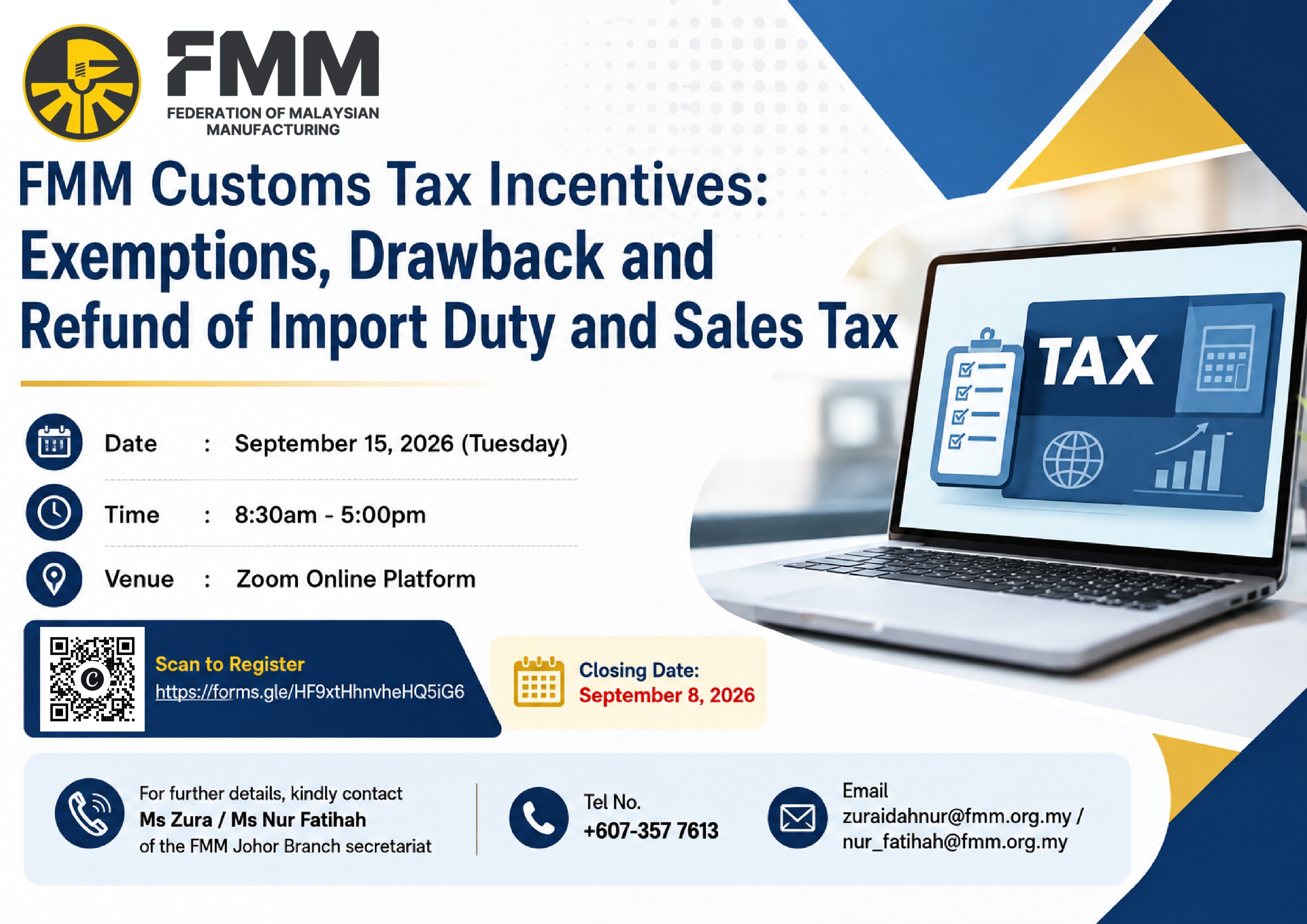 FMM Customs Tax Incentives: Exemptions, Drawback and Refund of Import Duty and Sales Tax